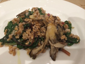Farrotto with Swiss chard and mushrooms